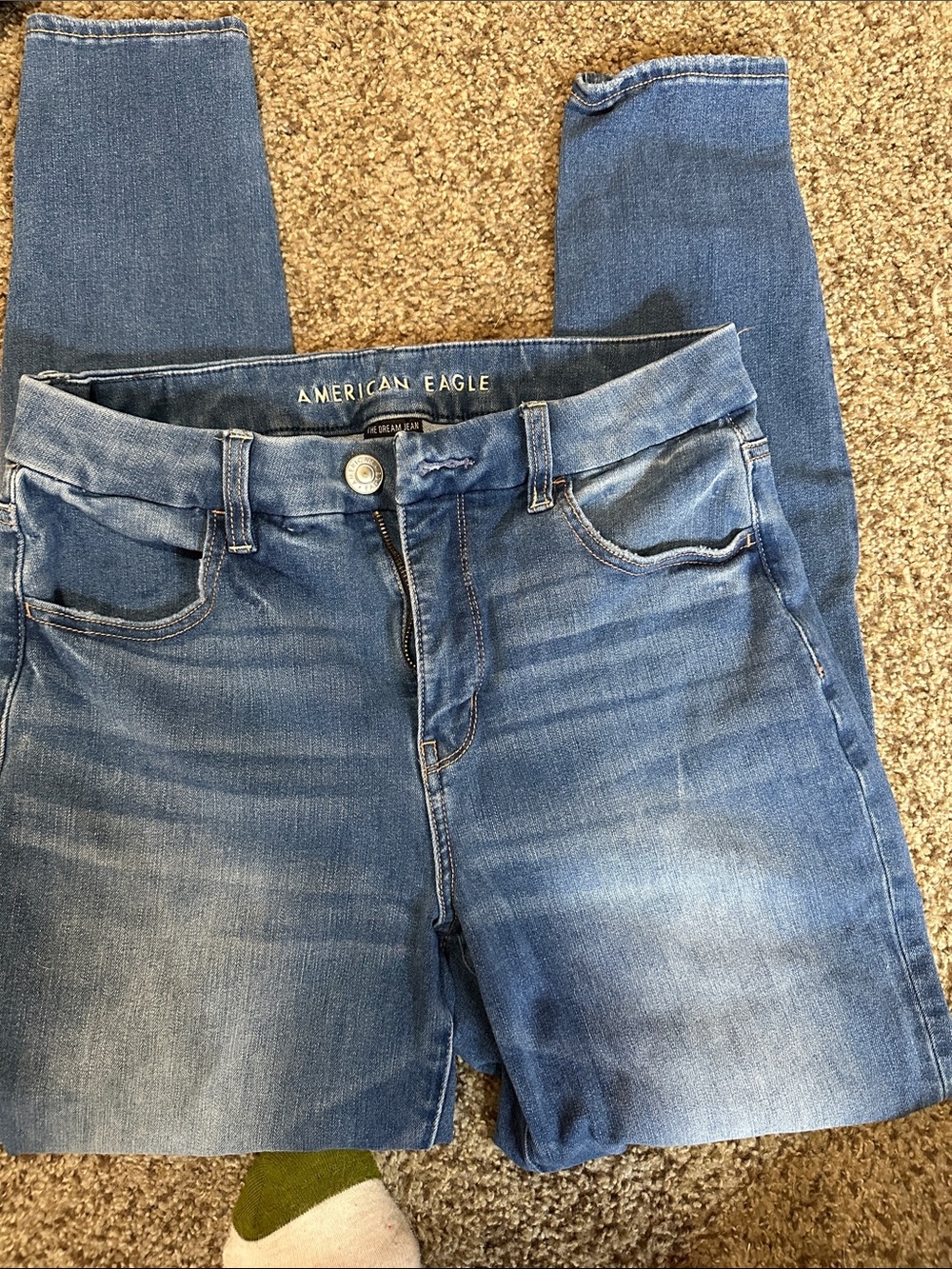 American Eagle Outfitters Medium Blue High-Rise Skinny Jeans